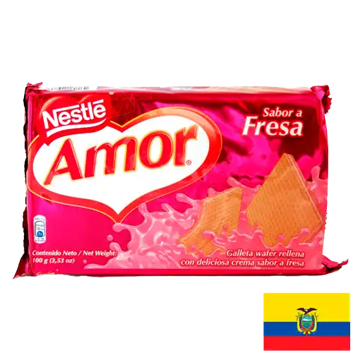 La Galleta amor Clasica 100 gr de nestle te dejara con la boca abierta con su exquisito relleno de Fresa.